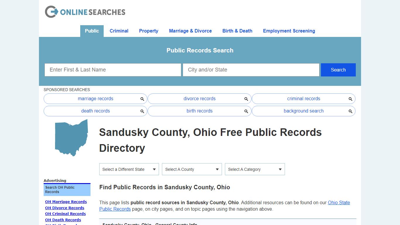 Sandusky County, Ohio Public Records Directory