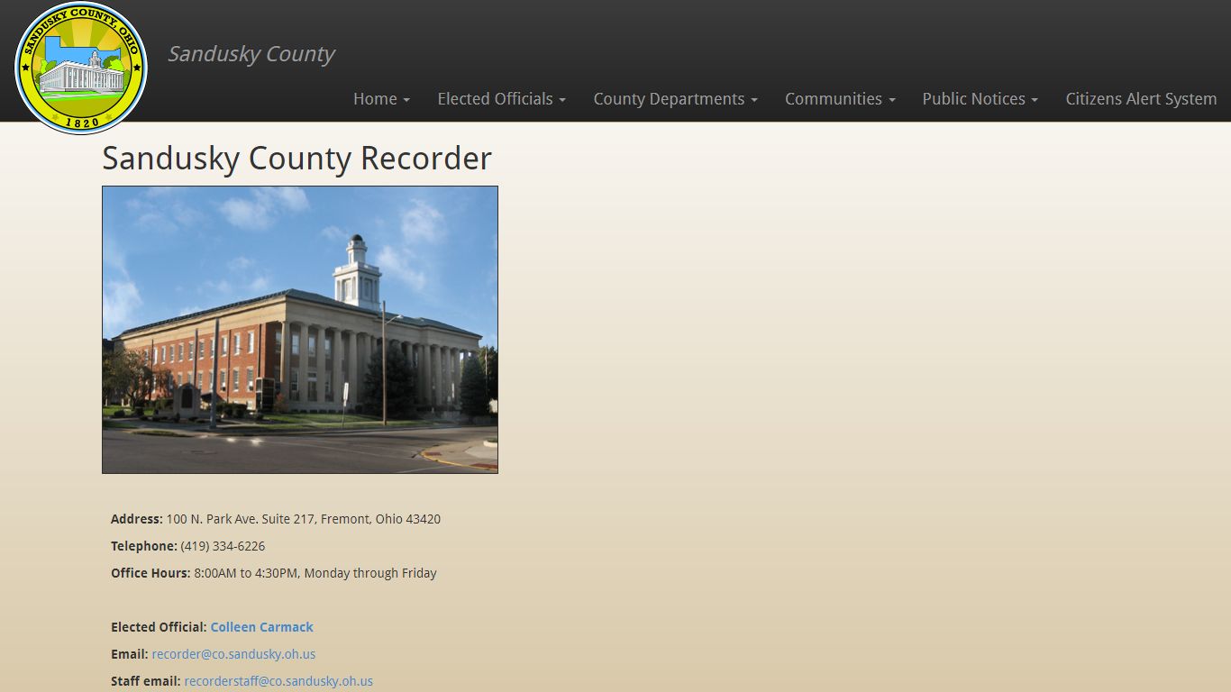 Sandusky County, Ohio - Recorder