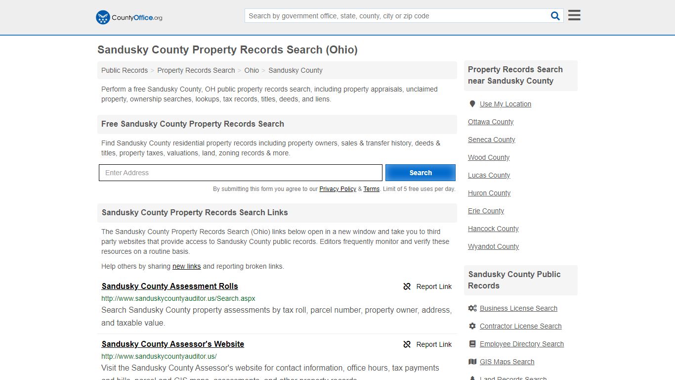 Sandusky County Property Records Search (Ohio) - County Office